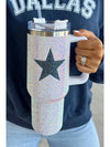 White 40oz Star Shape Full Rhinestone Stainless Portable Cup