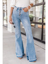 Blue Light Wash High Waisted Bell Bottom Jeans