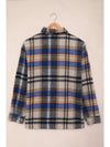 Brown Plaid Button Up Long Sleeve Flannel Shacket