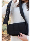 Black Solid Color Quilted Adjustable Strap Shoulder Bag