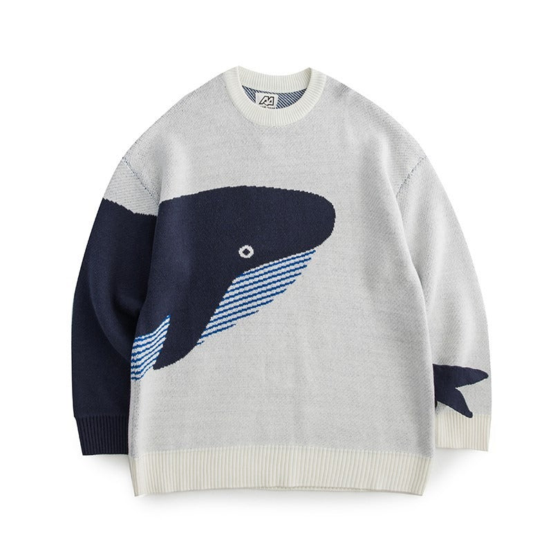 Cocoa Yacht Club Whale Jacquard Knit Sweater