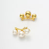 Cocoa Yacht Club Retro Three Pearl Gold Earrings