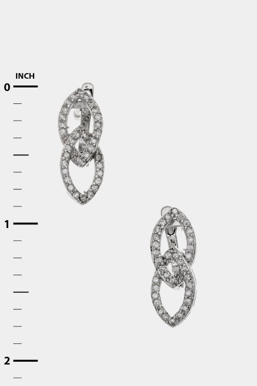 Linked CZ Hoop Earrings