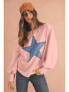 Apricot Studded Star Graphic Oversized Top