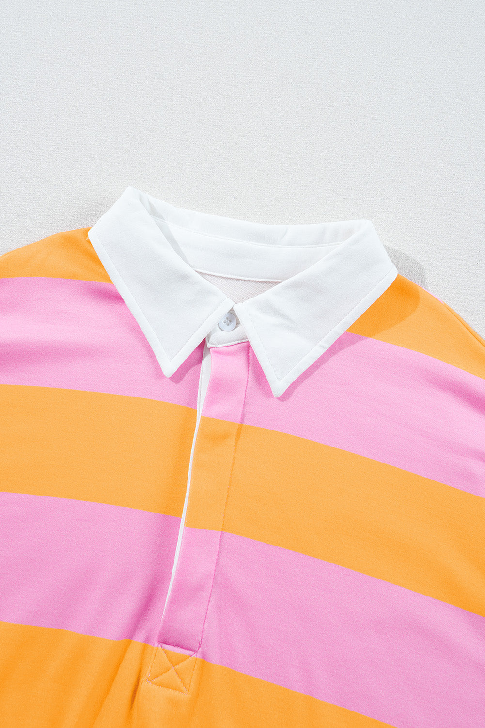 Yellow Colorblock Button Collared Sweatshirt