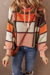 Drawstring Color Block Long Sleeve Sweater - Cocoa Yacht Club