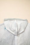 Green Floral Textured Colorblock Patchwork Lantern Sleeve Hooded Top