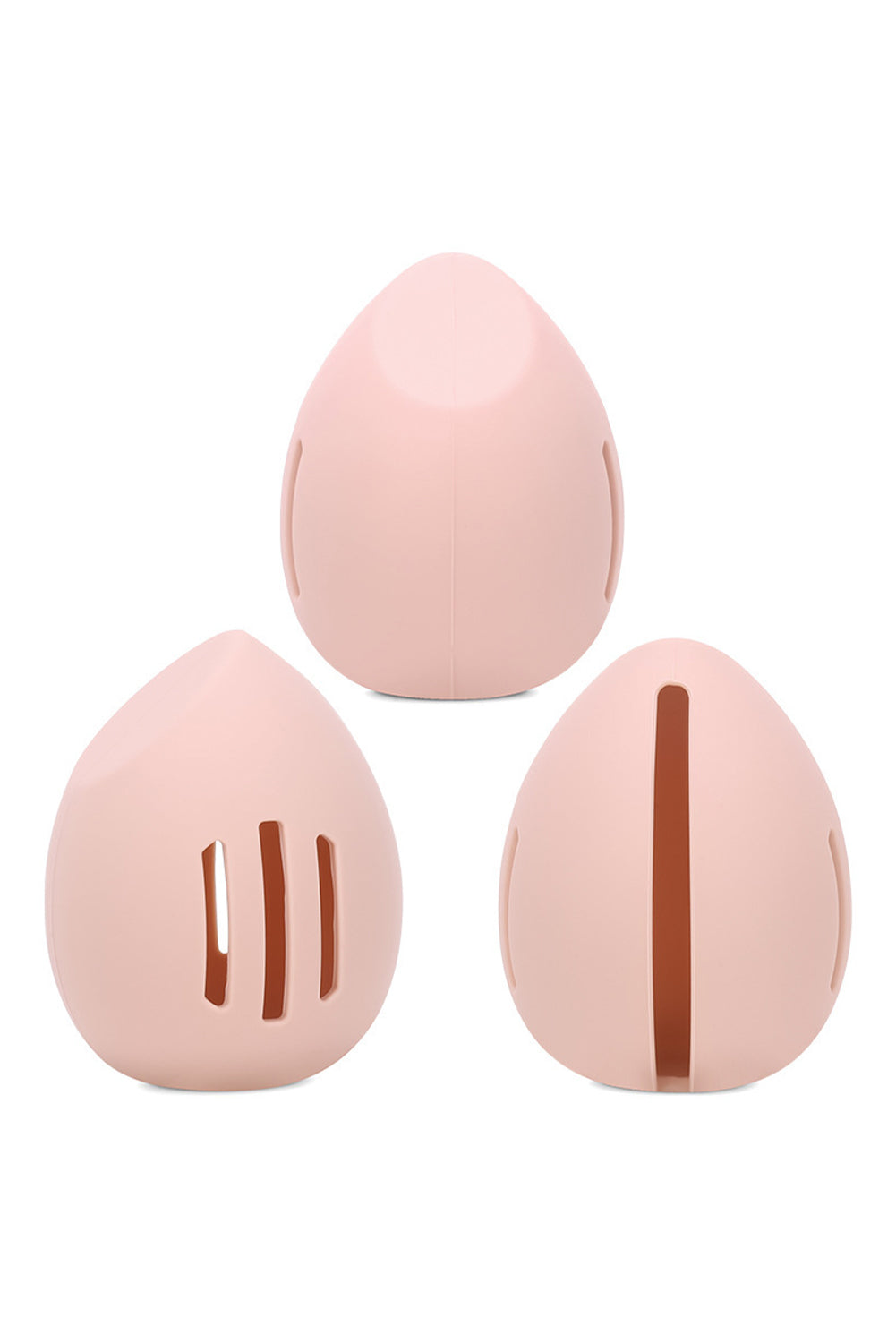 Apricot Pink Hollow Out Silicone Makeup Sponge Storage Bow