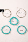 Turquoise Boho Beaded Stretch Bracelet Set