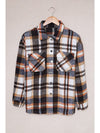 Brown Plaid Button Up Long Sleeve Flannel Shacket