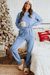 Black Long Sleeve Pullover & Jogger Pants Loungewear Set