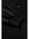 Black Zip-up Stand Neck Kangaroo Pocket Sweatshirt