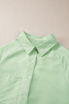 Pink Striped Pocket Button Up Plus Size Shirt