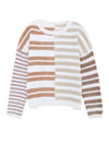 Color Block Drop Shoulder Pullover Striped Sweater