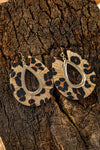 Chestnut Leopard Print Hollow Out Drop Earrings