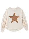 Apricot Studded Star Graphic Oversized Top