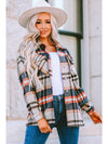 Brown Plaid Button Up Long Sleeve Flannel Shacket