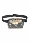 Black Adjustable Straps Zipper Clear Waist Bag