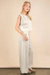 VERY J Solid Woven Top & Pants Set