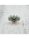 Artificial Turquoise Alloy Flower Ring