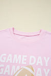 Pink GAME DAY Football Print Casual Sweatshirt