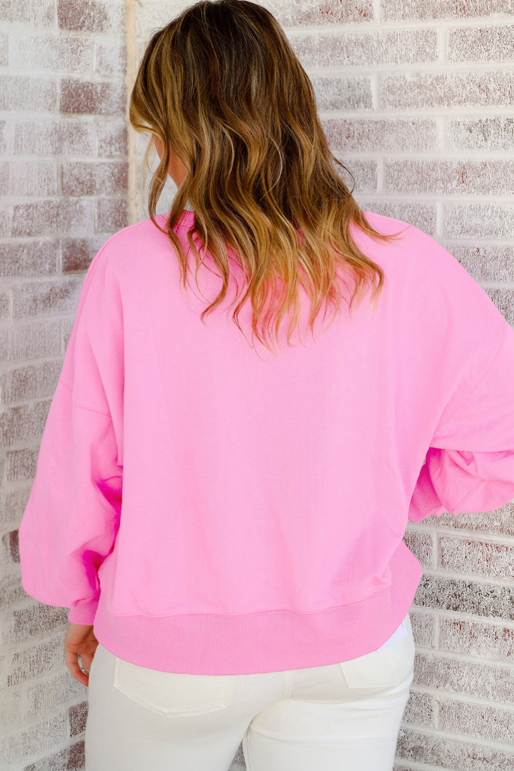 Pink Touch Down Rugby Plus Size Sweatshirt