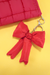 Racing Red Puff Bow Bag Charm Cute Keychain