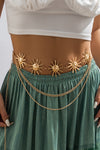 Gold Sun Multi Layered Chain Waist Belt