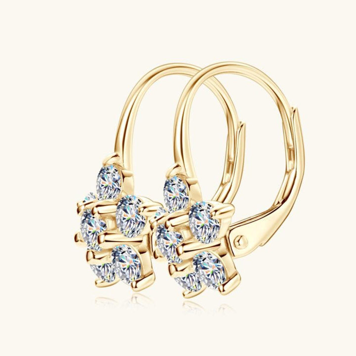 1.2 Carat 925 Sterling Silver Moissanite Flower Huggie Earrings - Cocoa Yacht Club