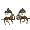 Cocoa Yacht Club Gold Emperial Gem Horse Earrings