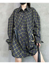 Retro Loose Plaid Shirt Dress with Belt