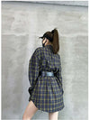 Retro Loose Plaid Shirt Dress with Belt