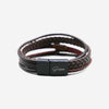 Premium Leather 5-Strap Pasadena Men's Wrap Bracelet