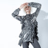 Sequins Shiny Ruffled Long Sleeve Dress