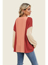 Double Take Texture Contrast Round Neck Long Sleeve T-Shirt