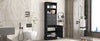 Black High Storage Cabinet with 3 Drawers and Adjustable Shelves