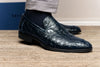 Crocodile Penny Loafer, Navy