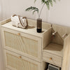 Cocoa Yacht Club Natural Bohemian Rattan Flip Drawer Shoe Cabinet