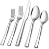 40-Piece Silverware Set, Vesteel Stainless Steel Flatware Set Service for 8, Modern Tableware Cutlery Set for Home and Restaurant, Square Edge & Mirror Finish, Dishwasher Safe