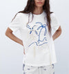 Blue & White Contrast String T Shirt