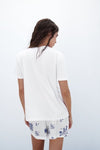 Blue & White Contrast String T Shirt