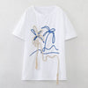 Blue & White Contrast String T Shirt