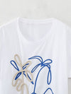 Blue & White Contrast String T Shirt