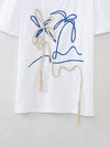 Blue & White Contrast String T Shirt