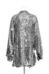 Sequins Shiny Ruffled Long Sleeve Dress