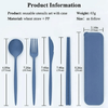 4 Pack Reusable Travel Utensils Set with Case, Wheat Straw Portable Knife Fork Spoons Tableware, Eco-Friendly Cutlery for Kids Adults Travel Picnic Camping Utensils, 4 Colors