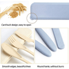 4 Sets Travel Cutlery with Case Reusable Utensils Set Portable Fork Knife Spoon Tableware Set