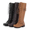 Rivets Lace Up Tall Knight Boots