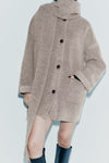 French Scarf Short Knitted Overcoat Coat