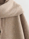 French Scarf Short Knitted Overcoat Coat